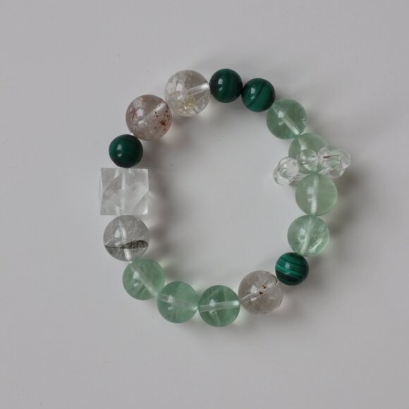Handmade Green Red Phantom Quartz Malachite - Picture 2 of 5